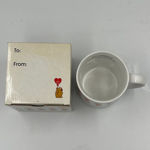 Vintage Sandra Boynton #718 I Love You Coffee Mug Bear Heart Balloon in Box - Picture 6 of 7